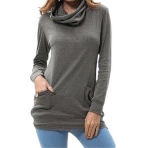 Levaca | NWT Long Sleeve Button Cowl Neck Top M